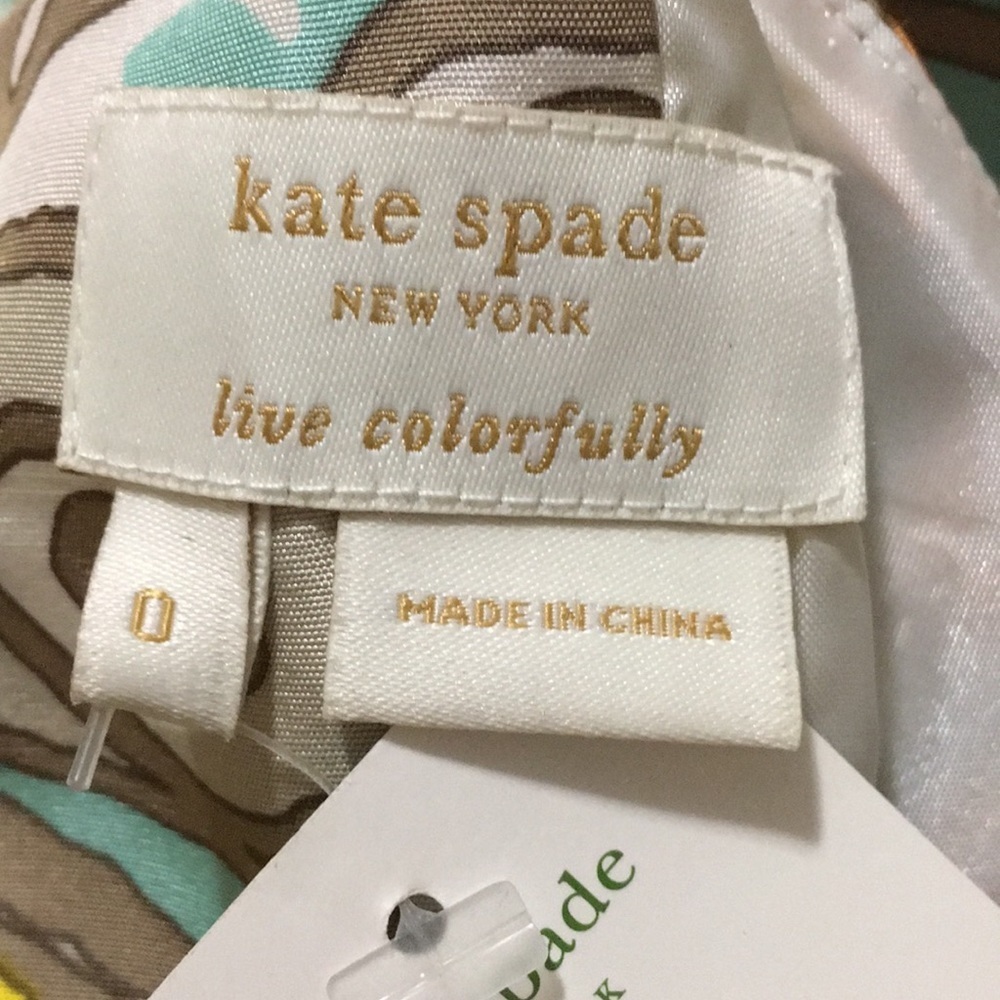 Kate Spade 100% Silk Yellow Tank Tunic Top NWT SZ 0 - Picture 5 of 7